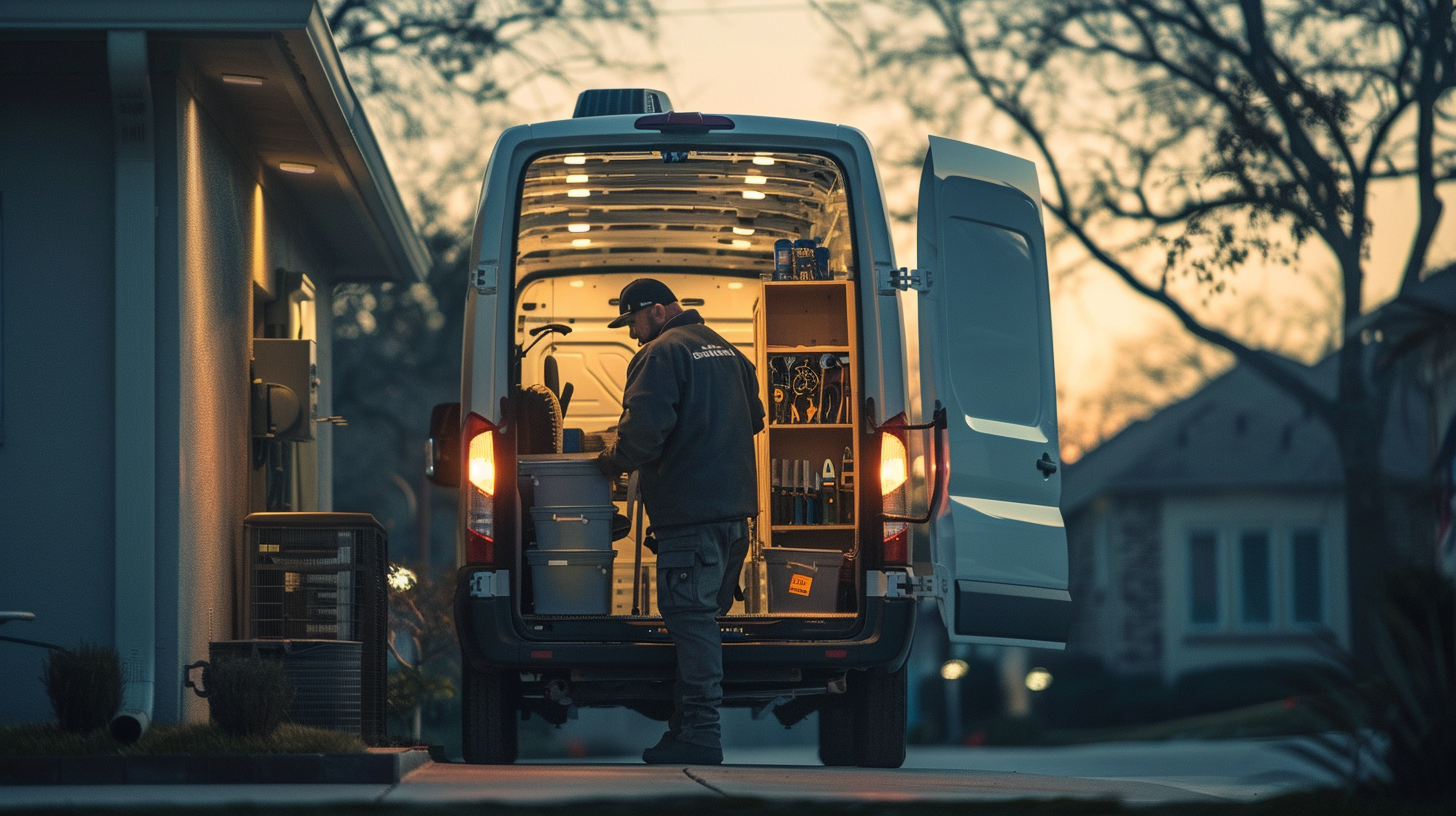 Professional mobile automotive locksmith technician arriving with fully equipped service van in Grand Prairie, TX